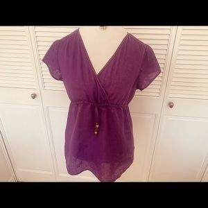 BODEN Purple Linen Top